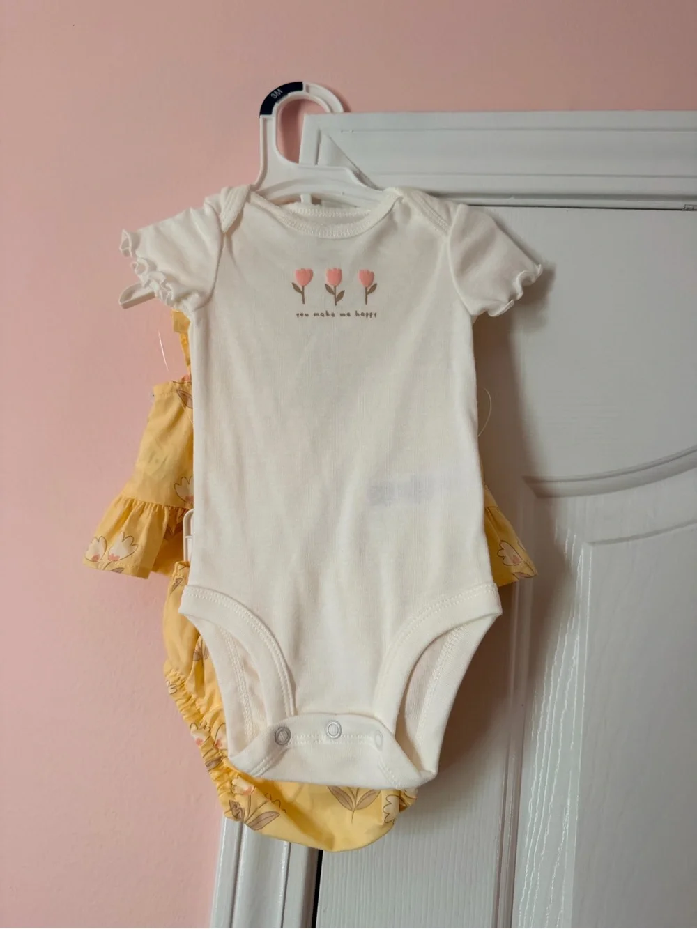 Carter's Just One You Baby Girl 3M Yellow Floral Top Bloomers Bodysuit Set NWT
